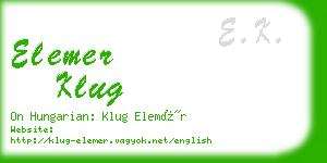 elemer klug business card